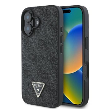 Калъф Guess - Leather 4G Triangle Strass (GUHCP16MP4TDPK) - iPhone 16 Plus - Black