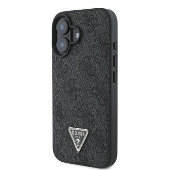 Калъф Guess - Leather 4G Triangle Strass (GUHCP16MP4TDPK) - iPhone 16 Plus - Black