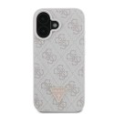 Калъф Guess - Leather 4G Triangle Strass (GUHCP16MP4TDPP) - iPhone 16 Plus - Pink