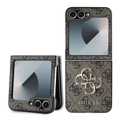 Калъф Guess - Leather 4G Metal Logo (GUHCZF64GMGBR) - Samsung Galaxy Z Flip6 - Brown