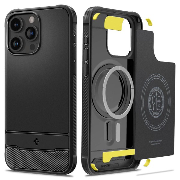 Калъф Spigen - Rugged Armor MagSafe - iPhone 15 Pro Max - Black