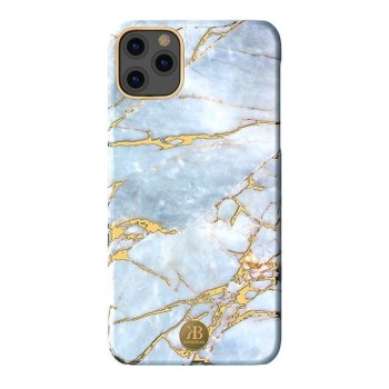 Калъф Kingxbar Marble Series за iPhone 11, White-Blue