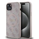 Калъф Guess - 4G Collection Leather MagSafe (GUHMP15SG4GFRP) - iPhone 15 - Pink