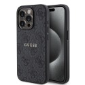 Калъф Guess - 4G Collection Leather MagSafe (GUHMP15LG4GFRK) - iPhone 15 Pro - Black