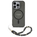 Калъф Guess - IML Glitter with Pearl Strap MagSafe (GUHMP16LHGCRELSK) - iPhone 16 Pro - Black