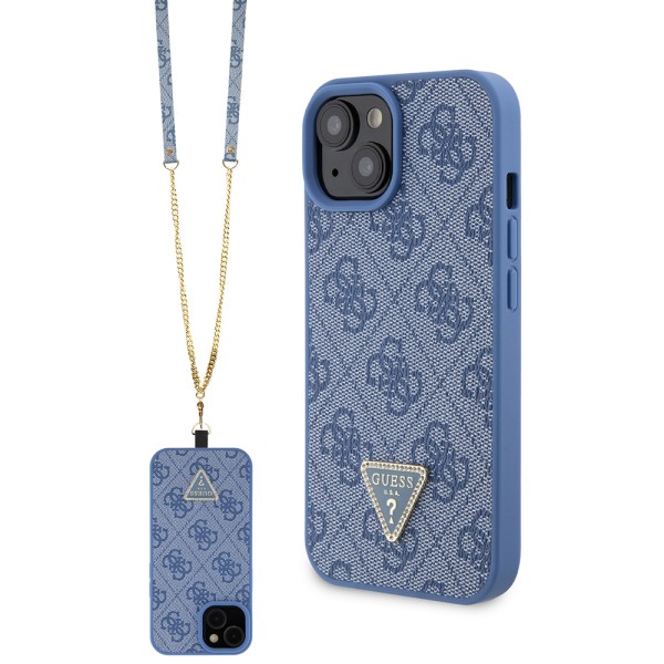 Калъф Guess - Crossbody 4G Metal Logo (GUHCP15SP4TDSCPB) - iPhone 15 - Blue