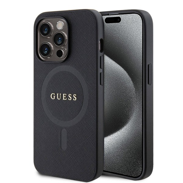 Калъф Guess - Saffiano MagSafe (GUHMP15XPSAHMCK) - iPhone 15 Pro Max - Black