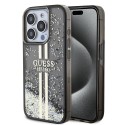 Калъф Guess - Liquid Glitter Gold Stripes (GUHCP15LLFCSEGK) - iPhone 15 Pro - Black