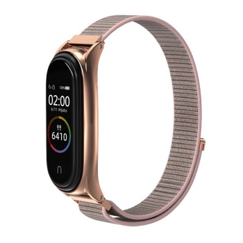 Каишка TECH-PROTECT NYLON за Xiaomi Mi Smart Band 5, Rose Gold