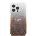 Калъф Guess - IML Glitter Gradient MagSafe (GUHMP16XHGRCELW) - iPhone 16 Pro Max - Brown