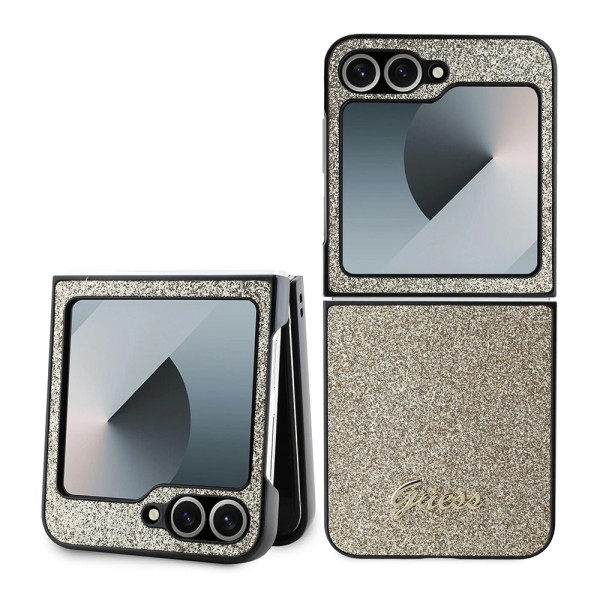 Калъф Guess - Glitter Script (GUHCZF6HGGSHD) - Samsung Galaxy Z Flip6 - Gold