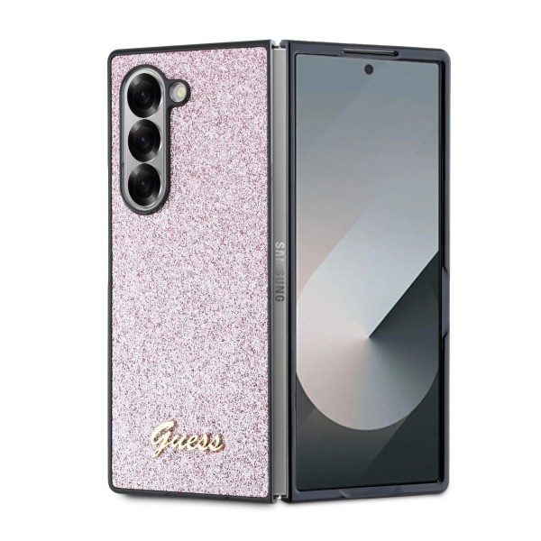 Калъф Guess - Glitter Script (GUHCZFD6HGGSHP) - Samsung Galaxy Z Fold6 - Pink