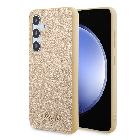 Калъф Guess - Glitter Script (GUHCS24SHGGSHD) - Samsung Galaxy S24 - Gold