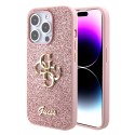 Калъф Guess - Glitter Script Big 4G (GUHCP15LHG4SGP) - iPhone 15 Pro - Pink