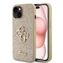 Калъф Guess - Glitter Script Big 4G (GUHCP15SHG4SGD) - iPhone 15 - Gold