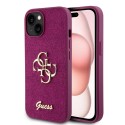 Калъф Guess - Glitter Script Big 4G (GUHCP15SHG4SGU) - iPhone 15 - Purple