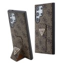 Калъф Guess - Grip Stand 4G Triangle Strass (GUHCS24LPGS4TDW) - Samsung Galaxy S24 Ultra - Brown