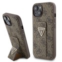 Калъф Guess - Grip Stand 4G Triangle Strass (GUHCP15SPGS4TDW) - iPhone 15 - Brown