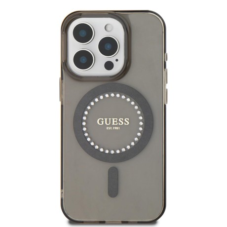 Калъф Guess - IML Rhinestones MagSafe (GUHMP16XPFTDTEK) - iPhone 16 Pro Max - Black