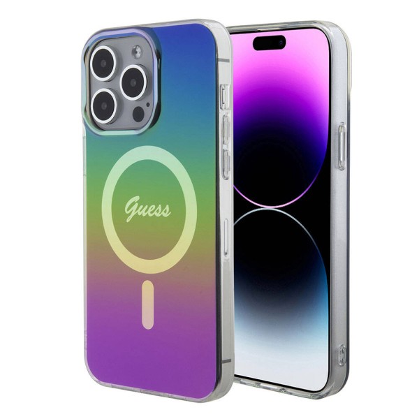 Калъф Guess - IML Iridescent MagSafe (GUHMP15LHITSK) - iPhone 15 Pro - Rainbow