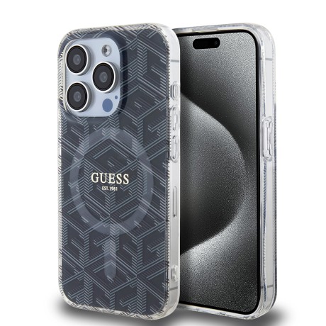 Калъф Guess - IML GCube MagSafe (GUHMP15XHGCUSTGK) - iPhone 15 Pro Max - Black