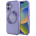 Калъф Guess - IML Flowers Wreath MagSafe (GUHMP16SHFWFCU) - iPhone 16 - Purple