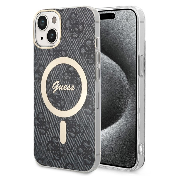 Калъф Guess - IML 4G MagSafe (GUHMP15MH4STK) - iPhone 15 Plus - Black