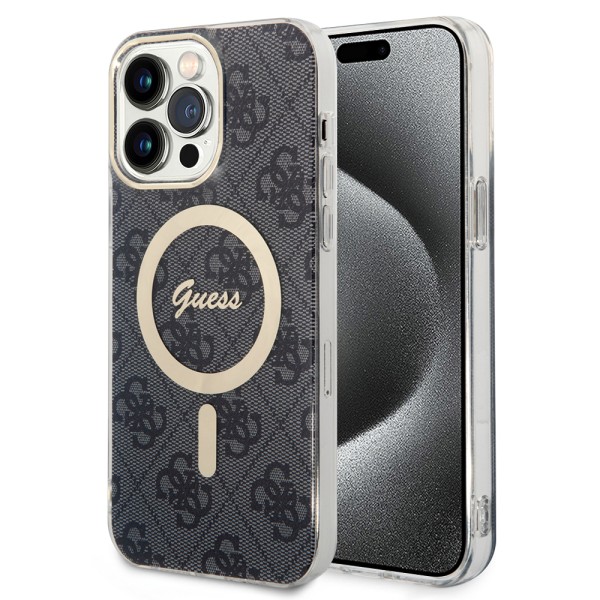 Калъф Guess - IML 4G MagSafe (GUHMP15XH4STK) - iPhone 15 Pro Max - Black