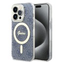 Калъф Guess - IML 4G MagSafe (GUHMP15XH4STB) - iPhone 15 Pro Max - Blue