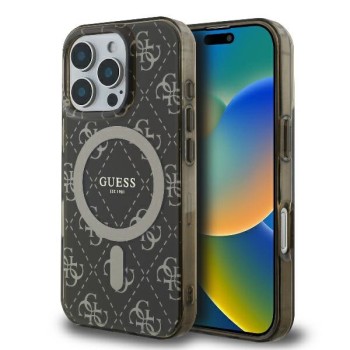 Калъф Guess - IML 4G Background MagSafe (GUHMP16LH4DTEW) - iPhone 16 Pro - Brown