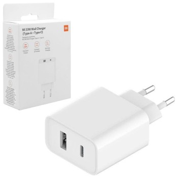 Зарядно Xiaomi Mi 33W, Wall Charger, Dual port, (Type A + Type C), White