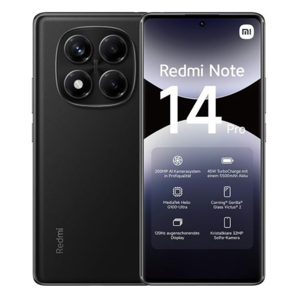 Смартфон Xiaomi Redmi Note 14 Pro, 512GB, 12GB, Midnight Black