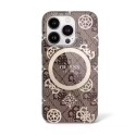 Калъф Guess - IML Peony On 4G Background MagSafe (GUHMP16LH4PYEEW) - iPhone 16 Pro - Brown