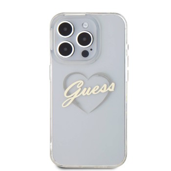 Калъф Guess - Hardcase IML Heart (GUHCP16XHCHGSPT) - iPhone 16 Pro Max - Clear