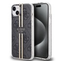 Калъф Guess - Hardcase IML 4G Gold Stripe (GUHCP15MH4PSEGK) - iPhone 15 Plus - Black