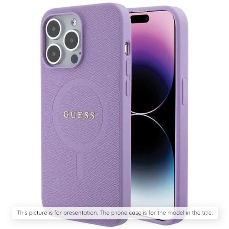 Калъф Guess - Saffiano MagSafe (GUHMP16SPSAHMCU) - iPhone 16 - Purple