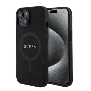 Калъф Guess - Saffiano MagSafe (GUHMP15SPSAHMCK) - iPhone 15 - Black