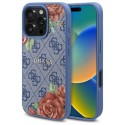 Калъф Guess - Hardcase 4G Flower Print MagSafe (GUHMP16SP4ROPEMCB) - iPhone 16 - Blue