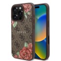 Калъф Guess - Hardcase 4G Flower Print MagSafe (GUHMP16XP4ROPEMCW) - iPhone 16 Pro Max - Brown