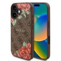 Калъф Guess - Hardcase 4G Flower Print MagSafe (GUHMP16SP4ROPEMCW) - iPhone 16 - Brown