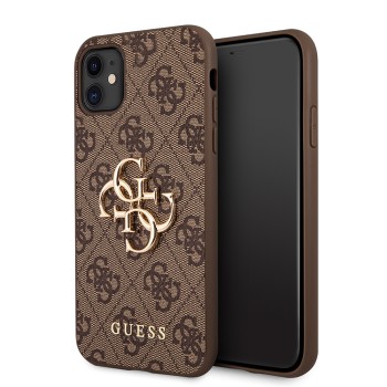 Калъф Guess - Hardcase 4G Big Metal Logo (GUHCN614GMGBR) - iPhone 11 - Brown