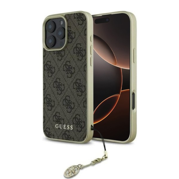 Калъф Guess - Hardcase 4G Charms Collection (GUHCP16LGF4GBR) - iPhone 16 Pro - Brown