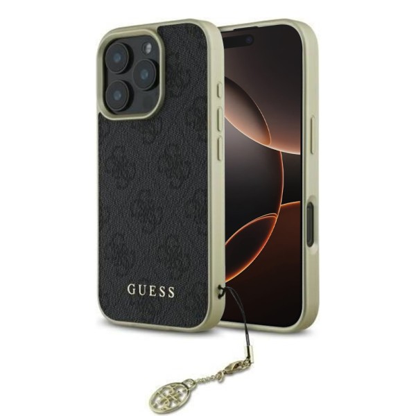 Калъф Guess - Hardcase 4G Charms Collection (GUHCP16LGF4GGR) - iPhone 16 Pro - Black