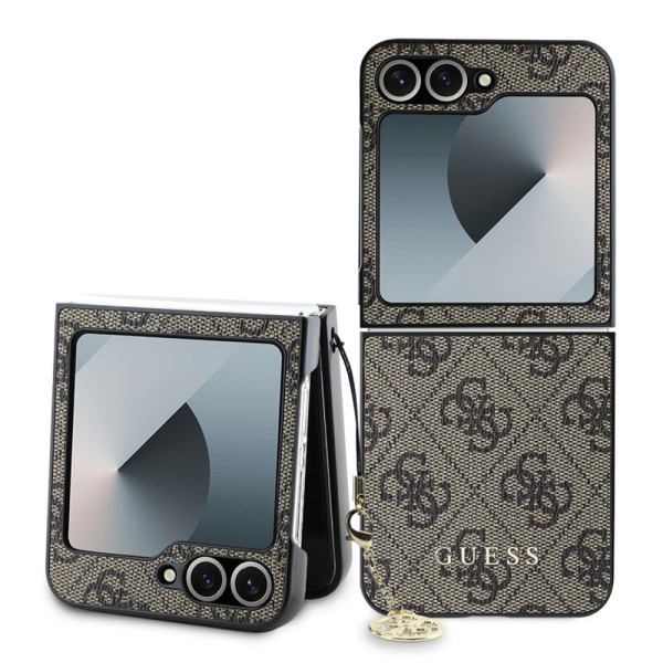 Калъф Guess - Hardcase 4G Charm (GUHCZF6GF4GBR) - Samsung Galaxy Z Flip6 - Brown