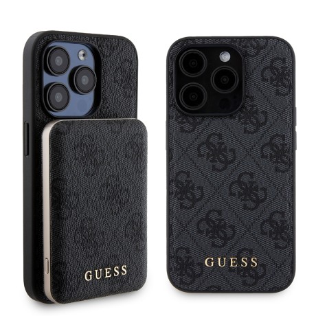 Калъф Guess - Hardcase Powerbank MagSafe (GUBPM5P15L4GEMGK) - iPhone 15 Pro - Black