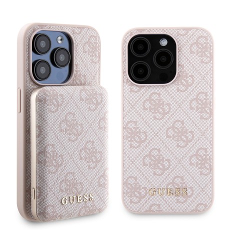 Калъф Guess - Hardcase Powerbank MagSafe (GUBPM5P15L4GEMGP) - iPhone 15 Pro - Pink