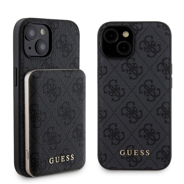 Калъф Guess - Hardcase Powerbank MagSafe (GUBPM5P15S4GEMGK) - iPhone 15 - Black