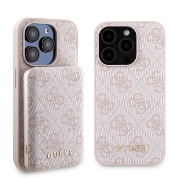 Калъф Guess - Hardcase Powerbank MagSafe (GUBPM5P15X4GEMGP) - iPhone 15 Pro Max - Pink