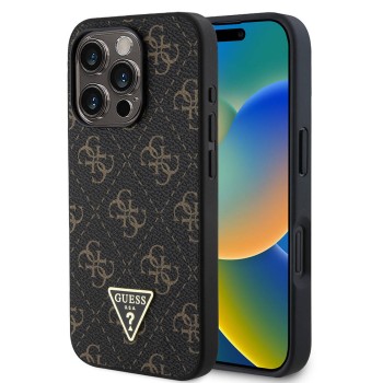 Калъф Guess - Hardcase 4G Triangle Metal Logo (GUHCP16XPG4GPK) - iPhone 16 Pro Max - Black