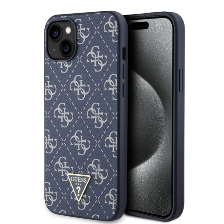 Калъф Guess - Hardcase 4G Triangle Metal Logo (GUHCP15MPG4GPB) - iPhone 15 Plus - Blue